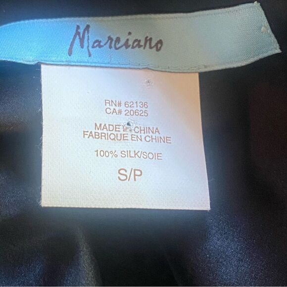 Marciano Black Sleeveless Halter Style Silk Top Size Small - Picture 3 of 10